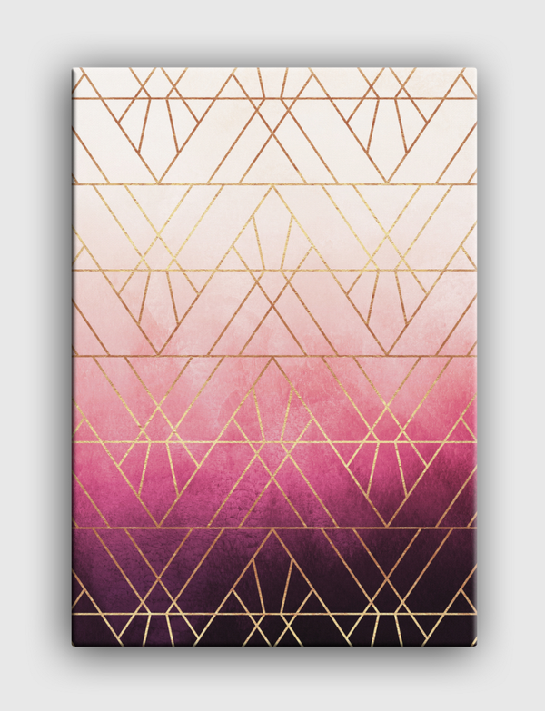 Pink Ombre Triangles Canvas
