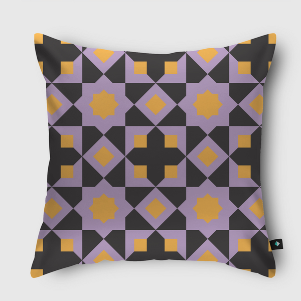 PURPLE & YELLOW GEOMETRIC Throw Pillow