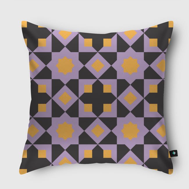 PURPLE & YELLOW GEOMETRIC - Throw Pillow