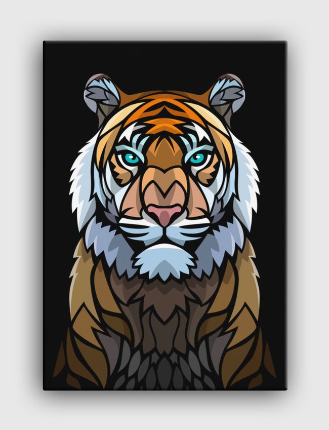 Tribal frontal tiger - Canvas