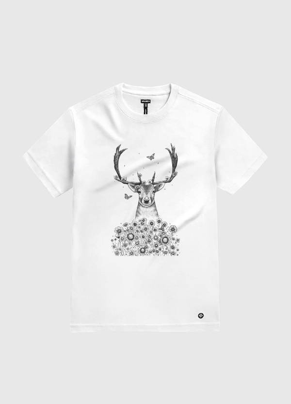 Deer in flowers White Gold T-Shirt