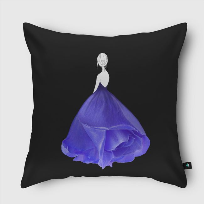 Fashion blue rose - Throw Pillow