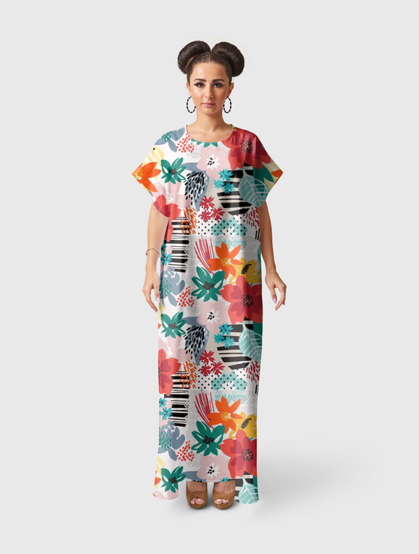 Floral Clash Short Sleeve Dress