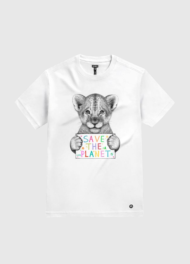 Lion cub save the planet - White Gold T-Shirt