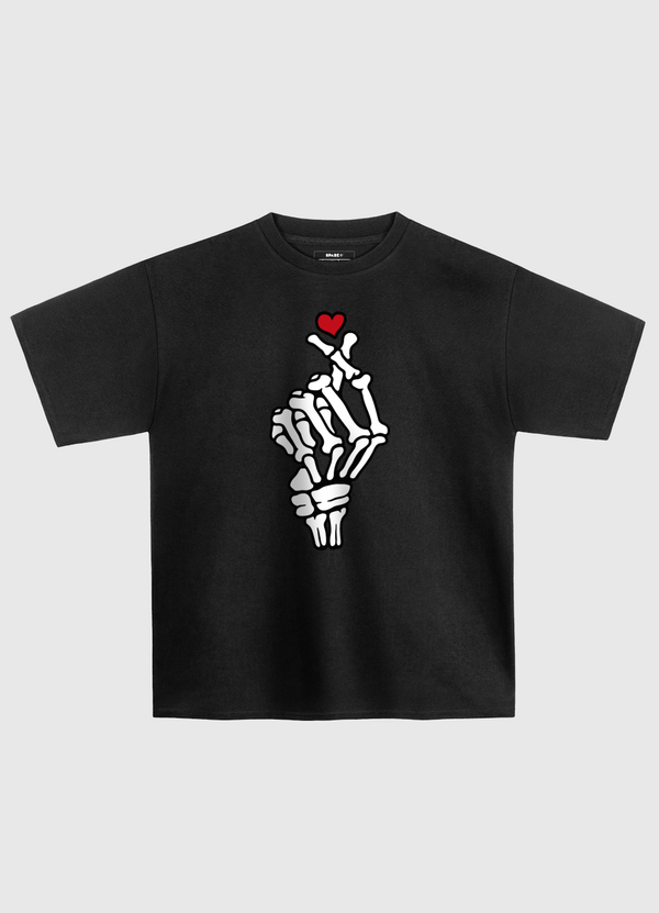 Skeleton Heart Hand Oversized T-Shirt