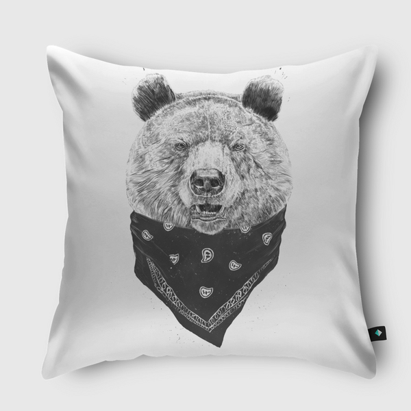 Wild bear Throw Pillow