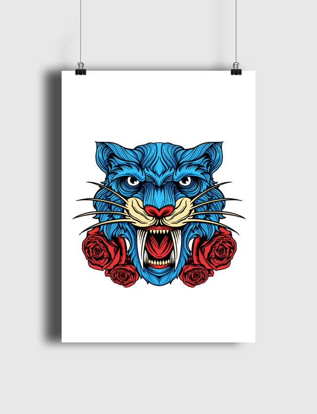 Wild Floral Tiger - Poster