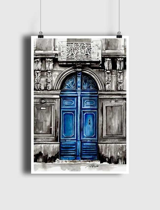 blue old door - Poster
