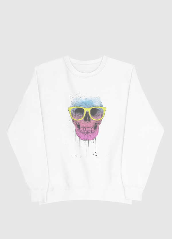 Pop art skull with glasses Men Sweatshirt