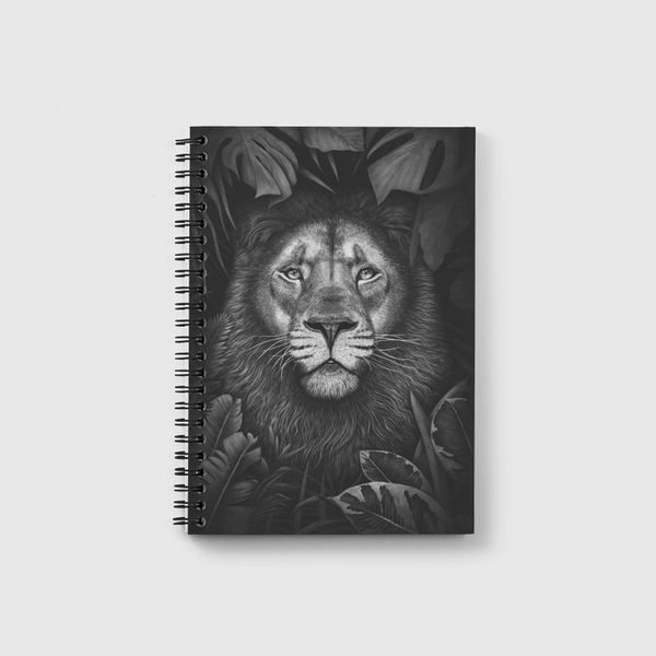 Lion in tropical leaves Notebook