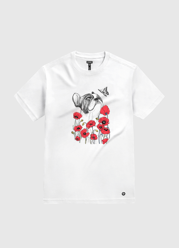 Pug in flowers White Gold T-Shirt