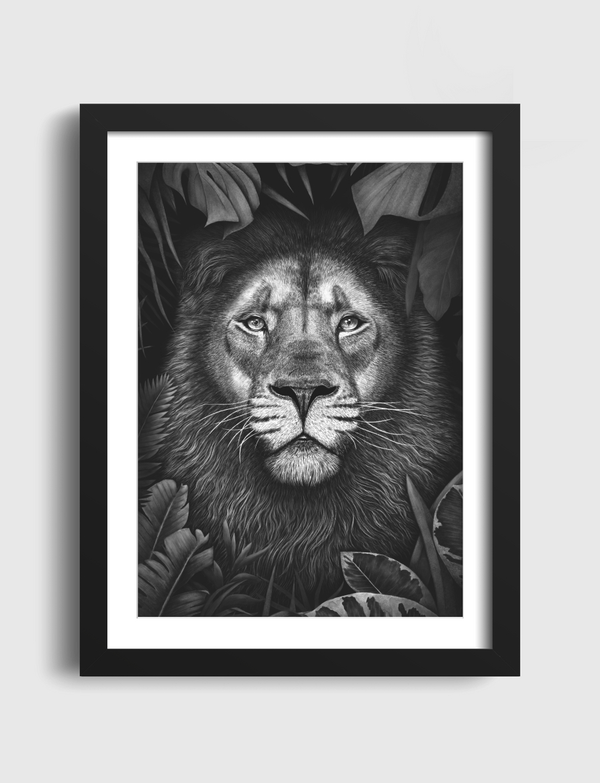 Lion in tropical leaves Artframe
