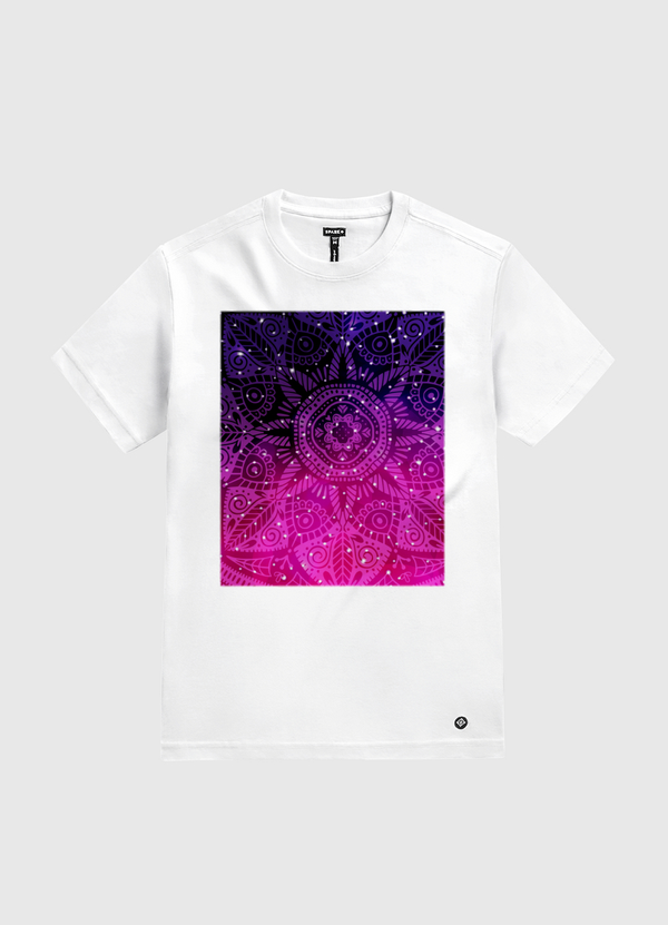 Galaxy Mandala 001 White Gold T-Shirt