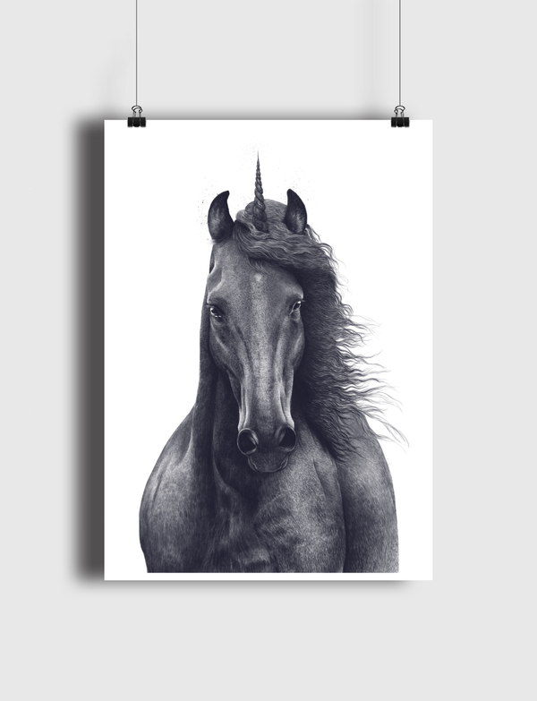 Black unicorn Poster