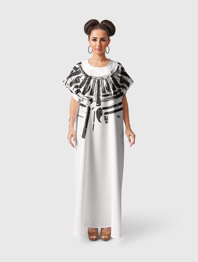 calligraphy MAZ85-1 Black - Short Sleeve Dress