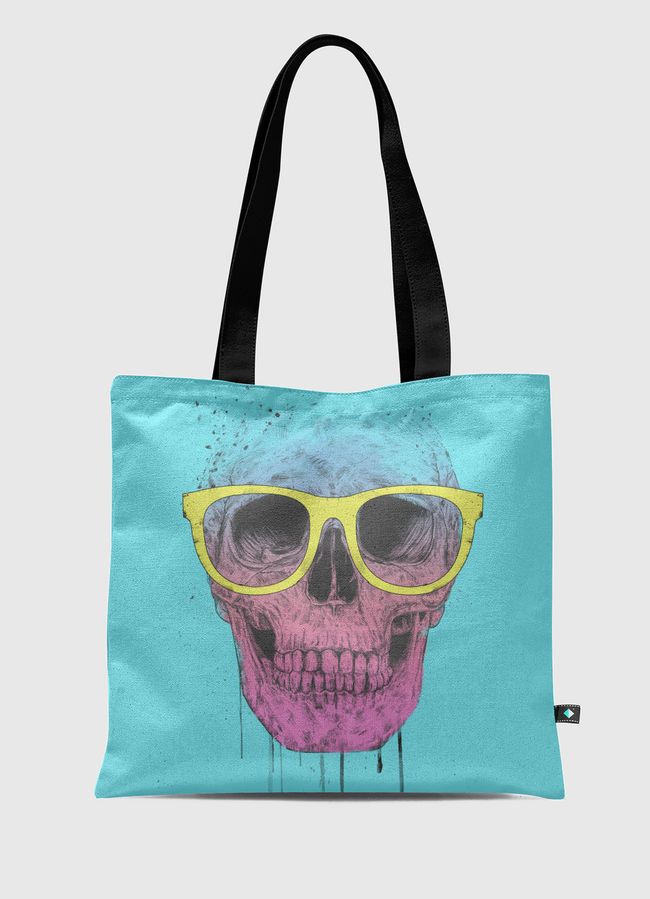 Pop art skull with glasses - Tote Bag