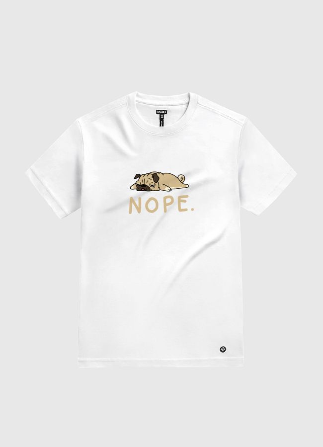 Nope Pug - White Gold T-Shirt