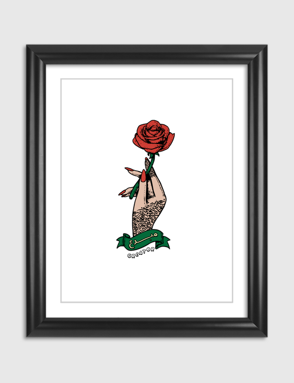 Calligraphy & Roses Artframe