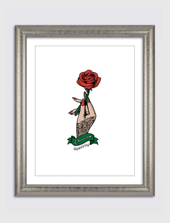 Calligraphy & Roses - Artframe