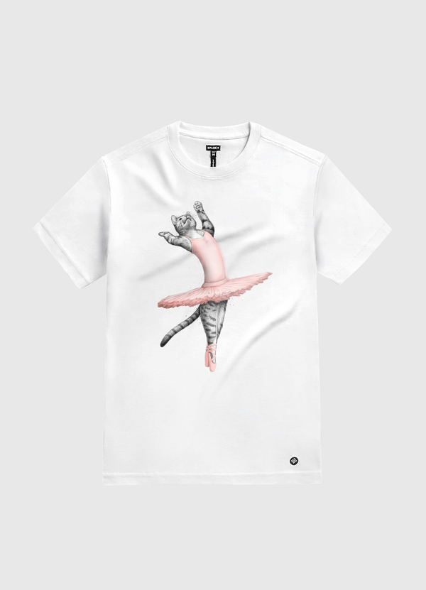 Ballerina Cat White Gold T-Shirt