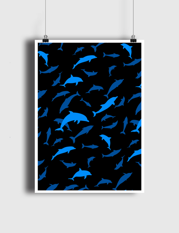 Pattern Dolphins Poster