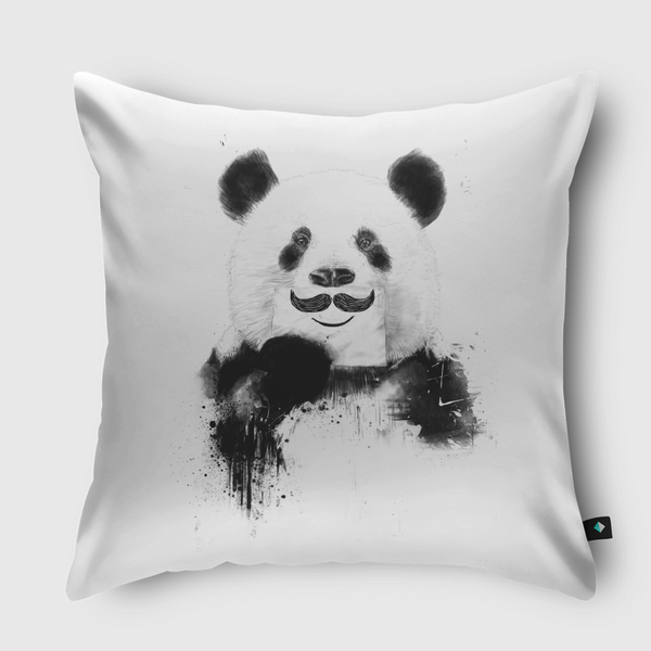 Funny panda Throw Pillow