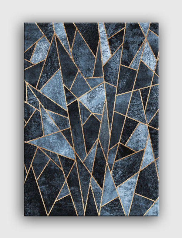 Shattered Soft Dark Blue Canvas