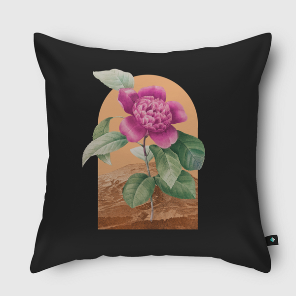 Floral Landscape Camellia Throw Pillow