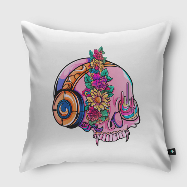 Spring skull Throw Pillow