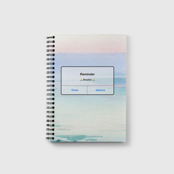 Reminder: Breathe  Notebook