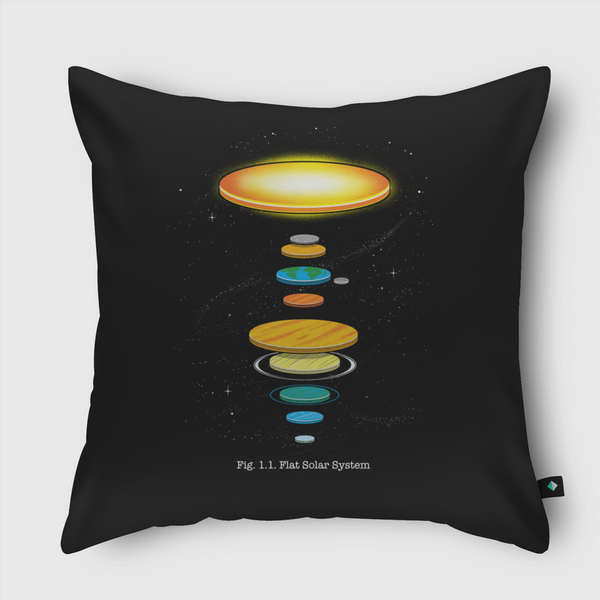 Flat Solar System Throw Pillow