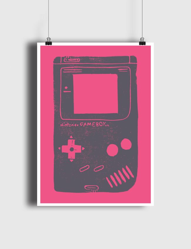 Game Boy Blockprint Pink - Poster