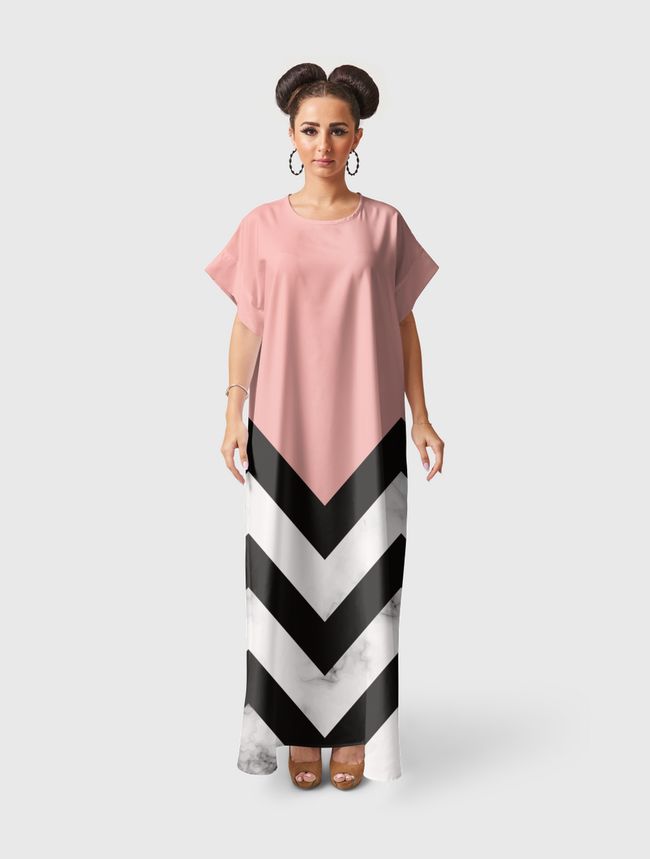 Marble and pink - Short Sleeve Dress