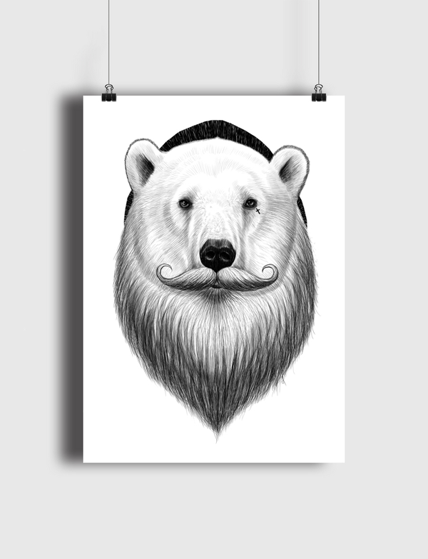 Bearded polar bear Poster