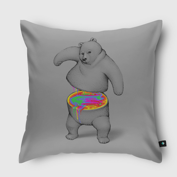 Rainbow Bear Throw Pillow