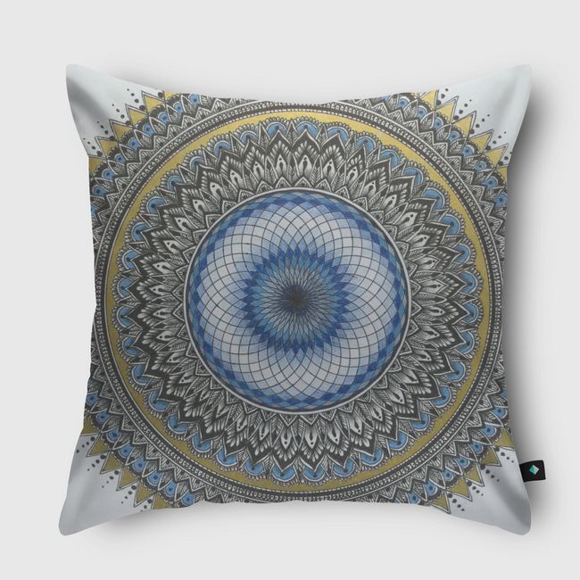 Blue mandala  - Throw Pillow