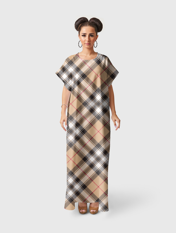 Rich Checked Clothes Short Sleeve Dress
