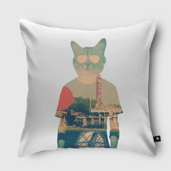 Cool Cat Throw Pillow