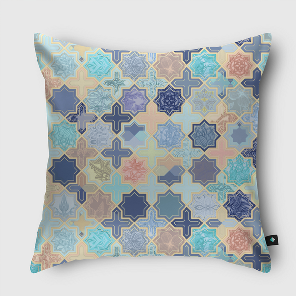 Blush & Blue Geometric Throw Pillow