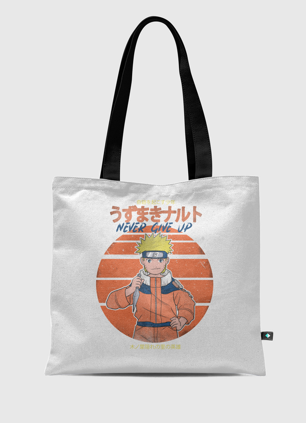 naruto never give up Tote Bag