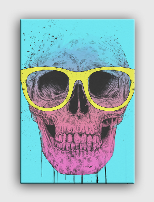 Pop art skull with glasses Canvas