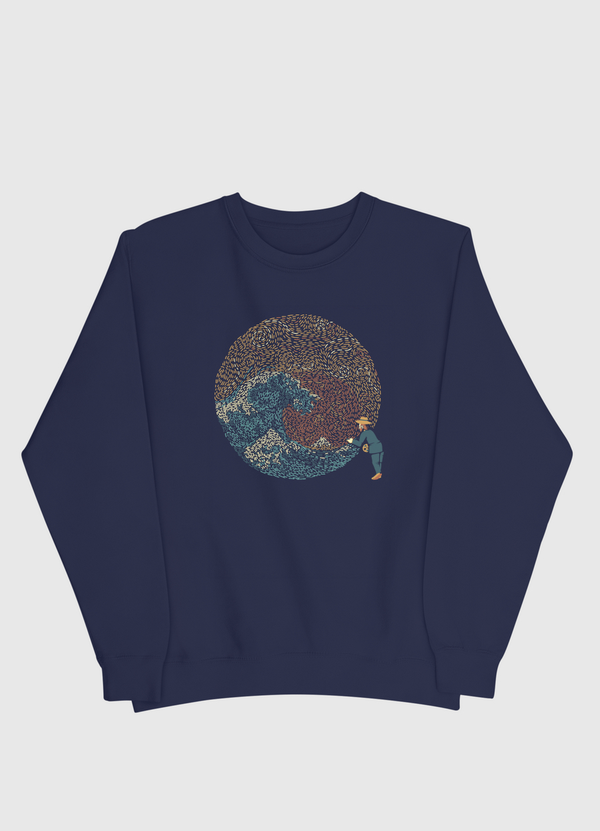 Kanagawa Wave Starry Night Men Sweatshirt