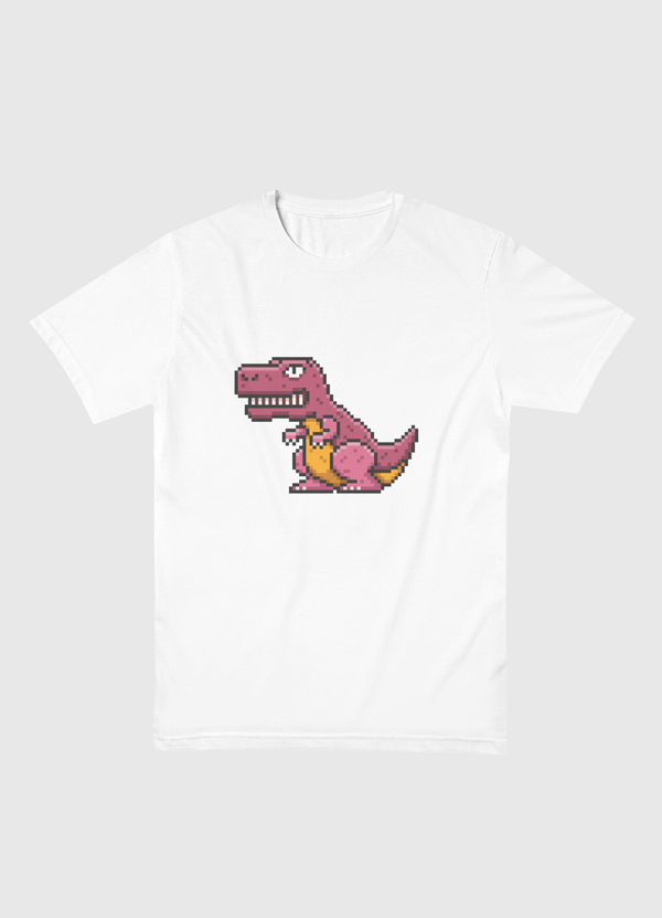 Dinosaur Pixel Style Men Basic T-Shirt