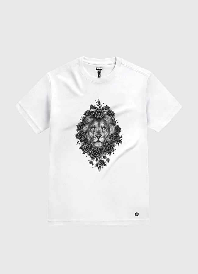 Lion in flowers - White Gold T-Shirt