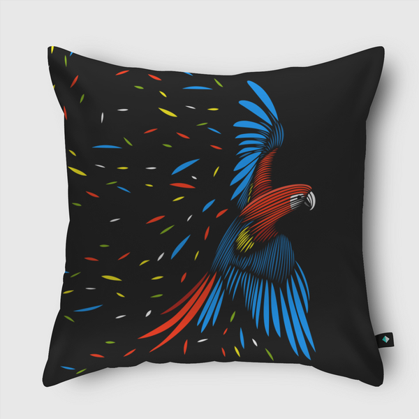 Tropical macaw lines Throw Pillow