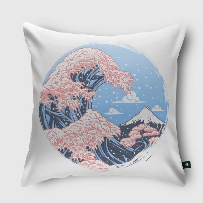 Wave Cherry Tree - Throw Pillow