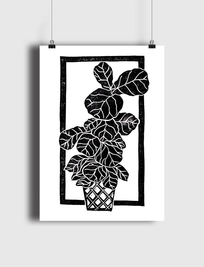 Fiddle Leaf Fig Blockprint - Poster