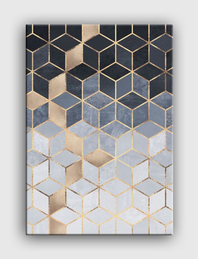 Soft Blue Gradient Cubes - Canvas