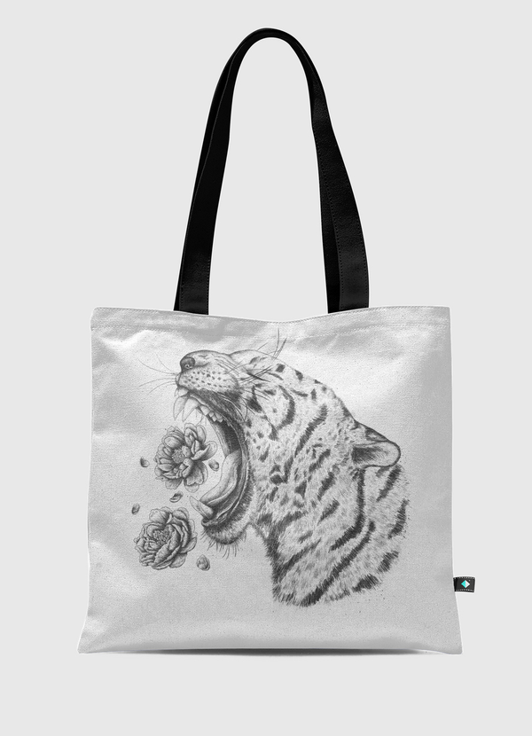Tiger with flowers Tote Bag
