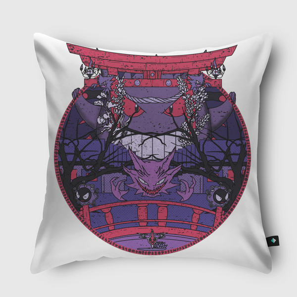 Ghosts of Lavender Town Throw Pillow